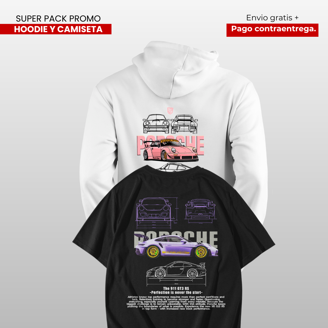 PACK CAMISETA Y HOODIE PORSHE 911 Y PORSHE 964