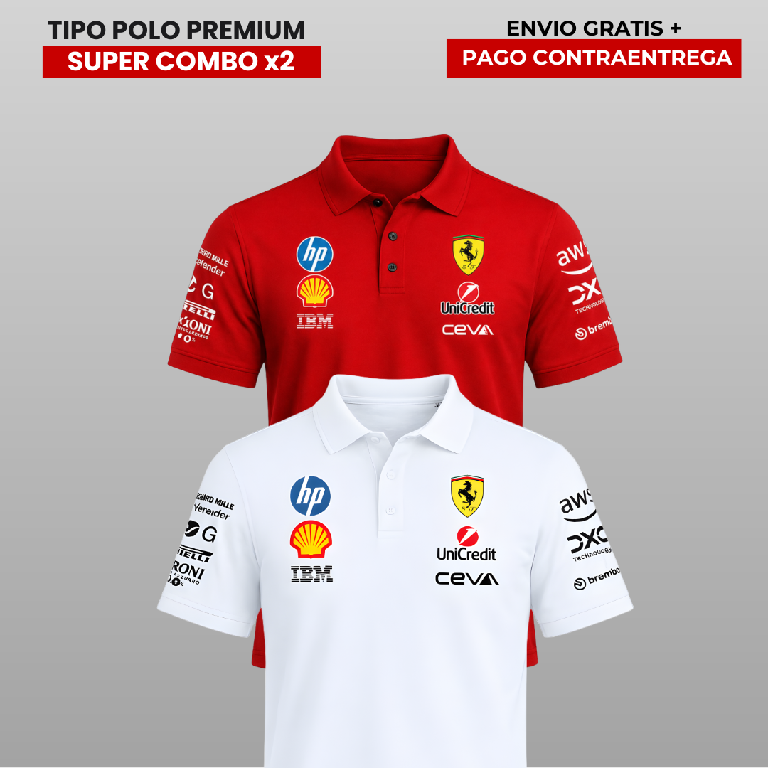 PACK 2 POLOS PREMIUM SCUDERIA FERRARI F1