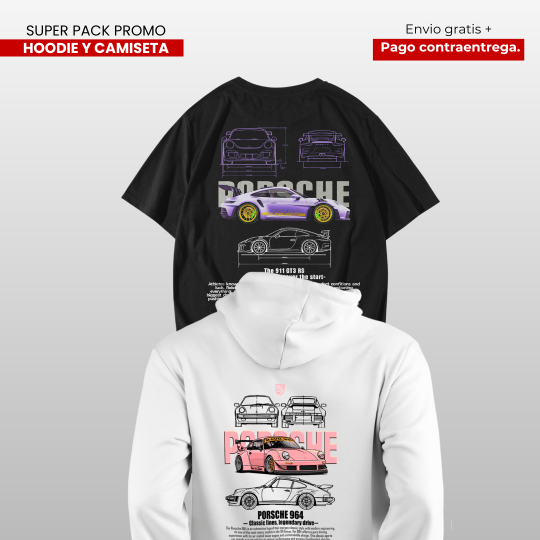 PACK CAMISETA Y HOODIE PORSHE 911 Y PORSHE 964