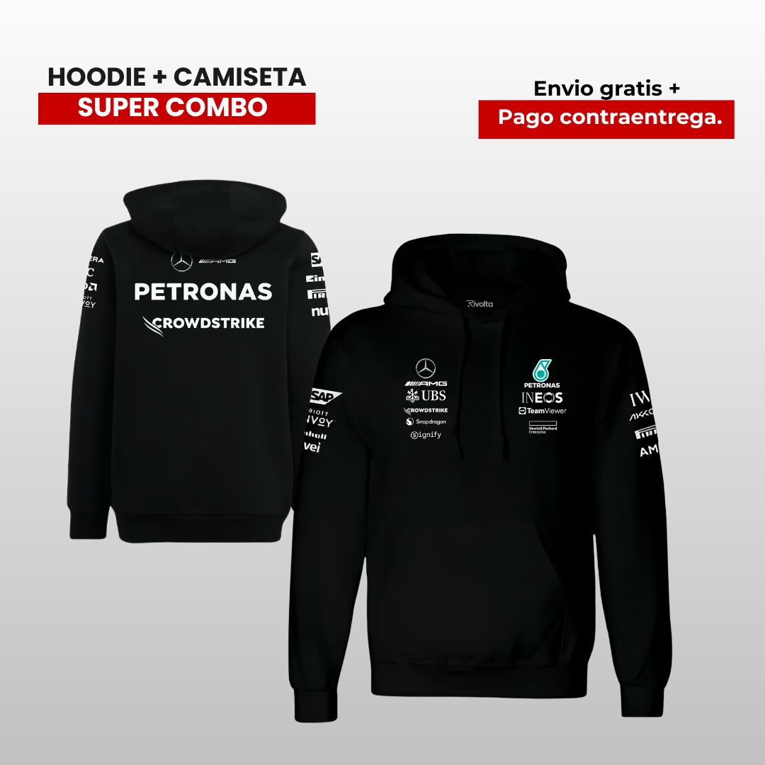 PACK CAMISETA Y HOODIE MERCEDES AMG F1 2025