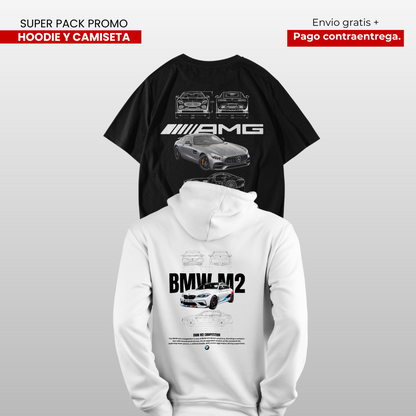 PACK CAMISETA Y HOODIE MERCEDES AM GT Y BMW M2