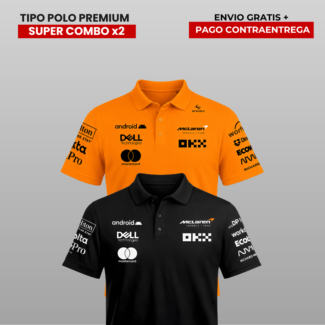 PACK 2 POLOS PREMIUM  MCLAREN  F1  TEAM