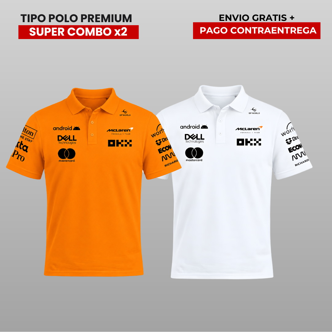 PACK 2 POLOS PREMIUM  MCLAREN  F1