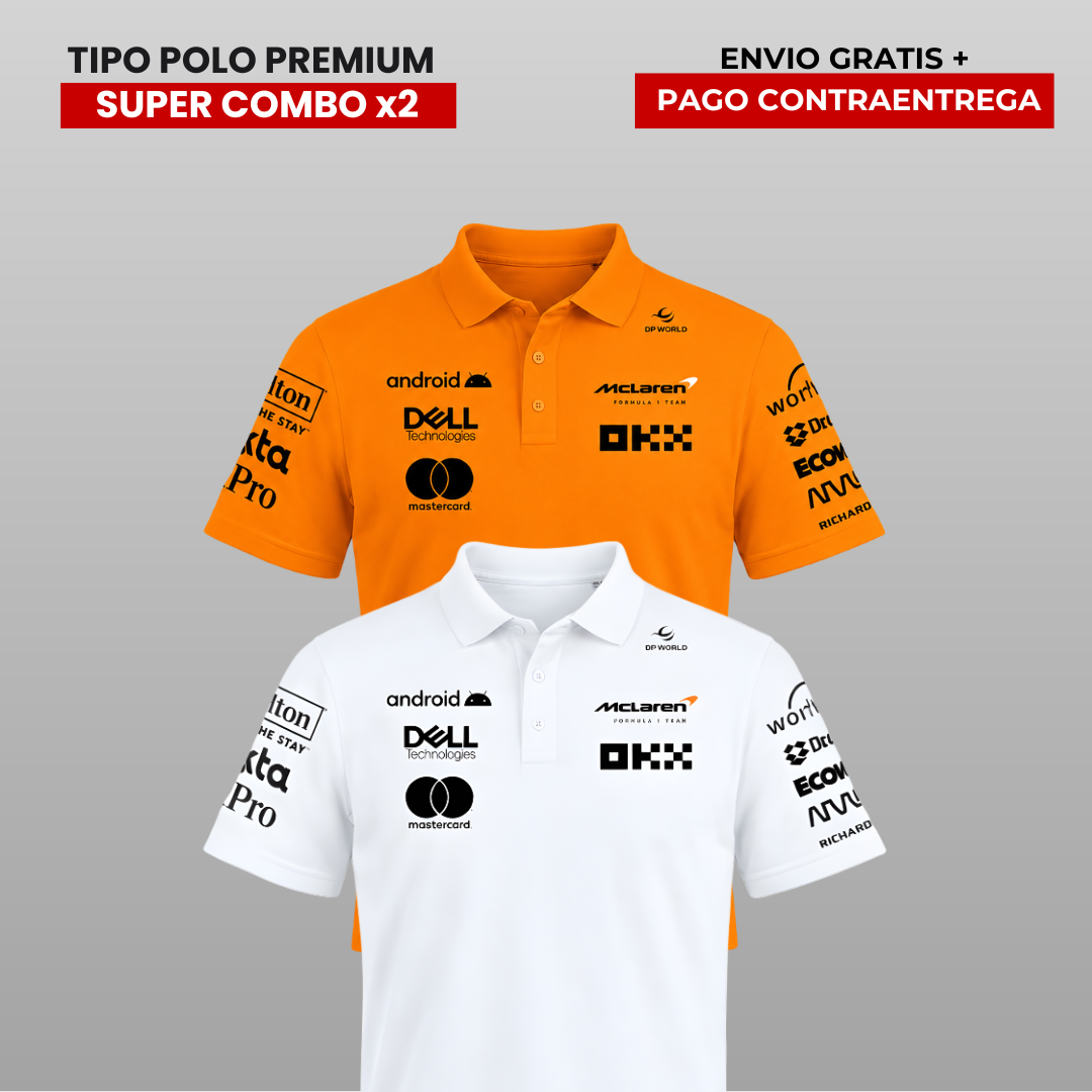 PACK 2 POLOS PREMIUM  MCLAREN  F1