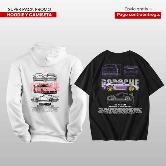 PACK CAMISETA Y HOODIE PORSHE 911 Y PORSHE 964