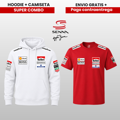 PACK HOODIE + CAMISETA  PREMIUM AYRTON SENNA