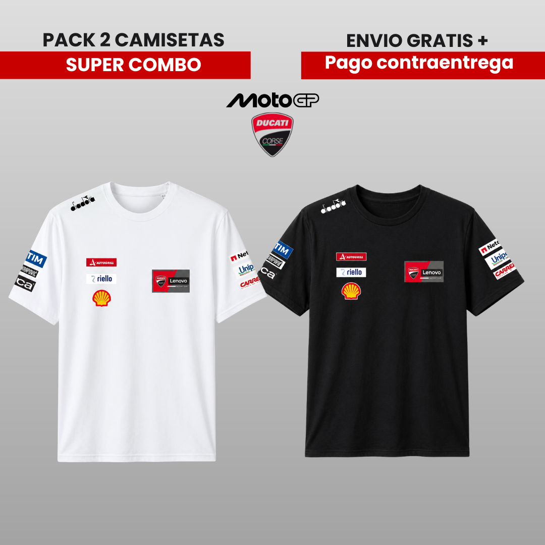PACK 2 CAMISETAS DUCATI MOTO GP 2026