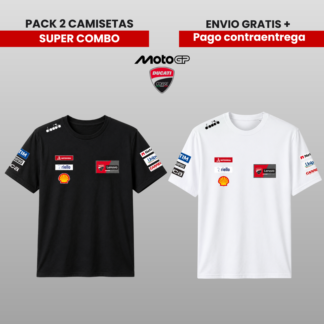 PACK 2 CAMISETAS DUCATI MOTO GP 2026