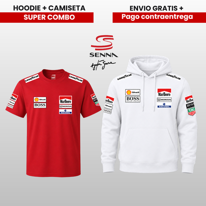 PACK HOODIE + CAMISETA  PREMIUM AYRTON SENNA
