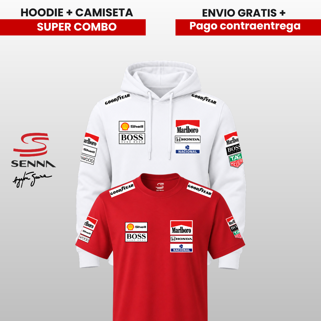 PACK HOODIE + CAMISETA  PREMIUM AYRTON SENNA