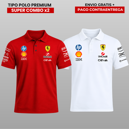 PACK 2 POLOS PREMIUM SCUDERIA  FERRARI F1