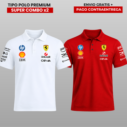 PACK 2 POLOS PREMIUM SCUDERIA  FERRARI F1