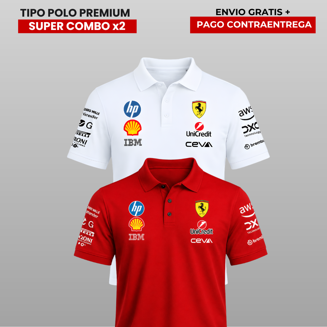 PACK 2 POLOS PREMIUM SCUDERIA  FERRARI F1