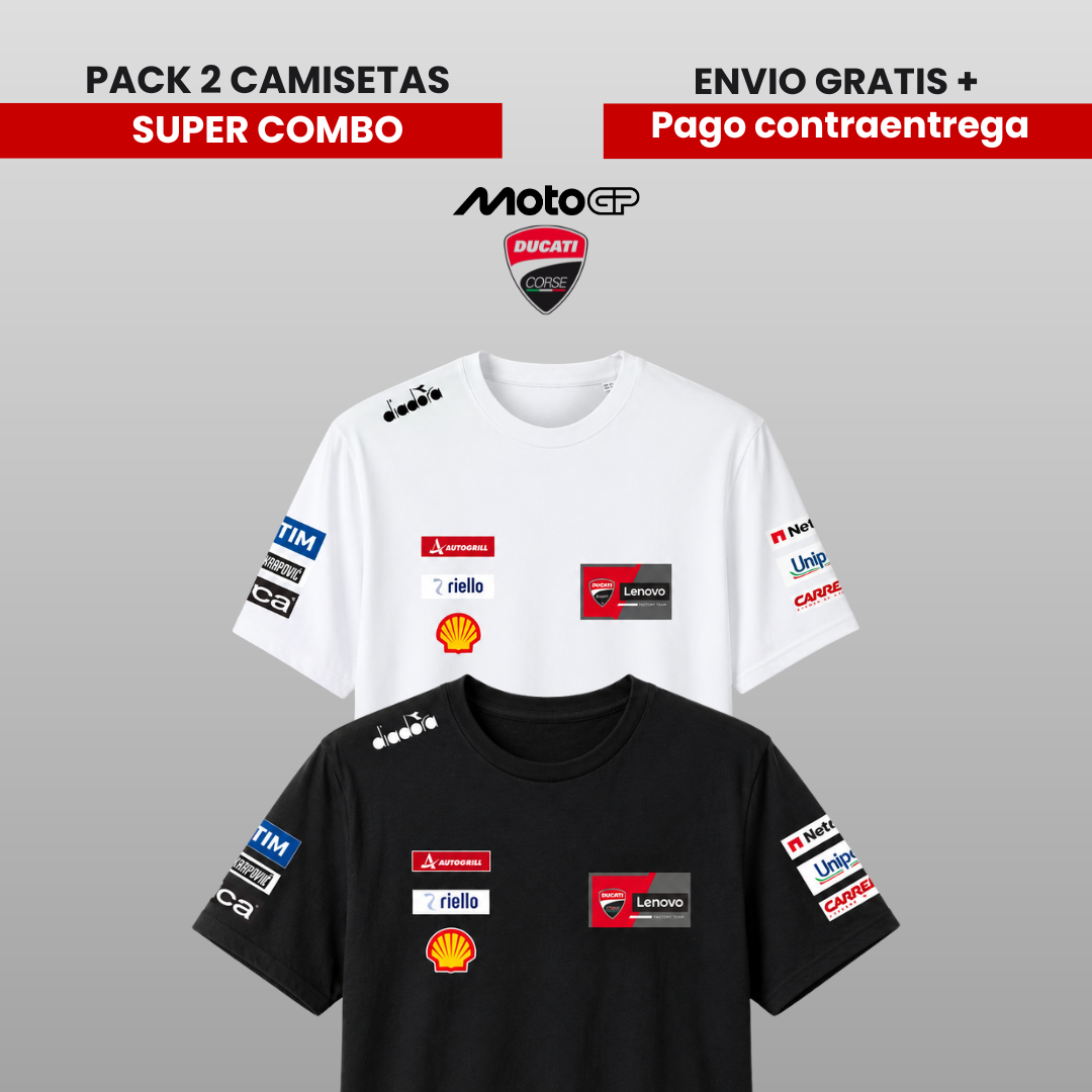 PACK 2 CAMISETAS DUCATI MOTO GP 2026