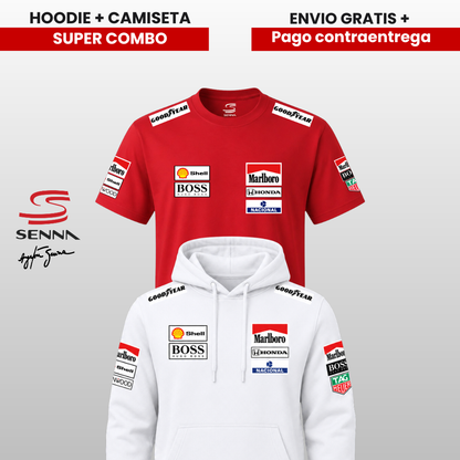 PACK HOODIE + CAMISETA  PREMIUM AYRTON SENNA