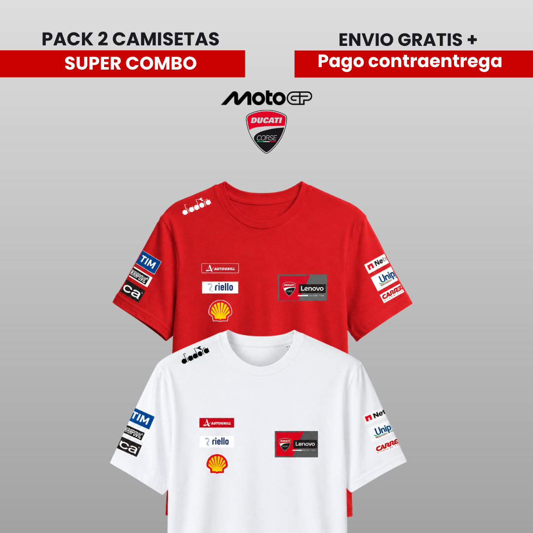 PACK 2 CAMISETAS 🚀  DUCATI LENOVO 🔴 MOTO GP 2026