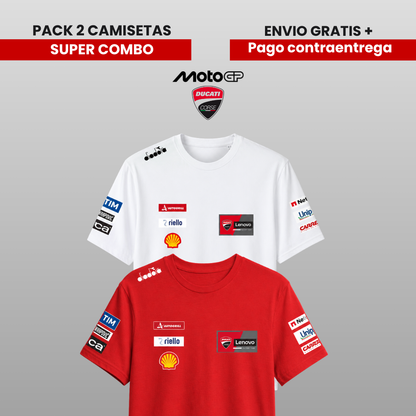PACK 2 CAMISETAS 🚀  DUCATI LENOVO 🔴 MOTO GP 2026