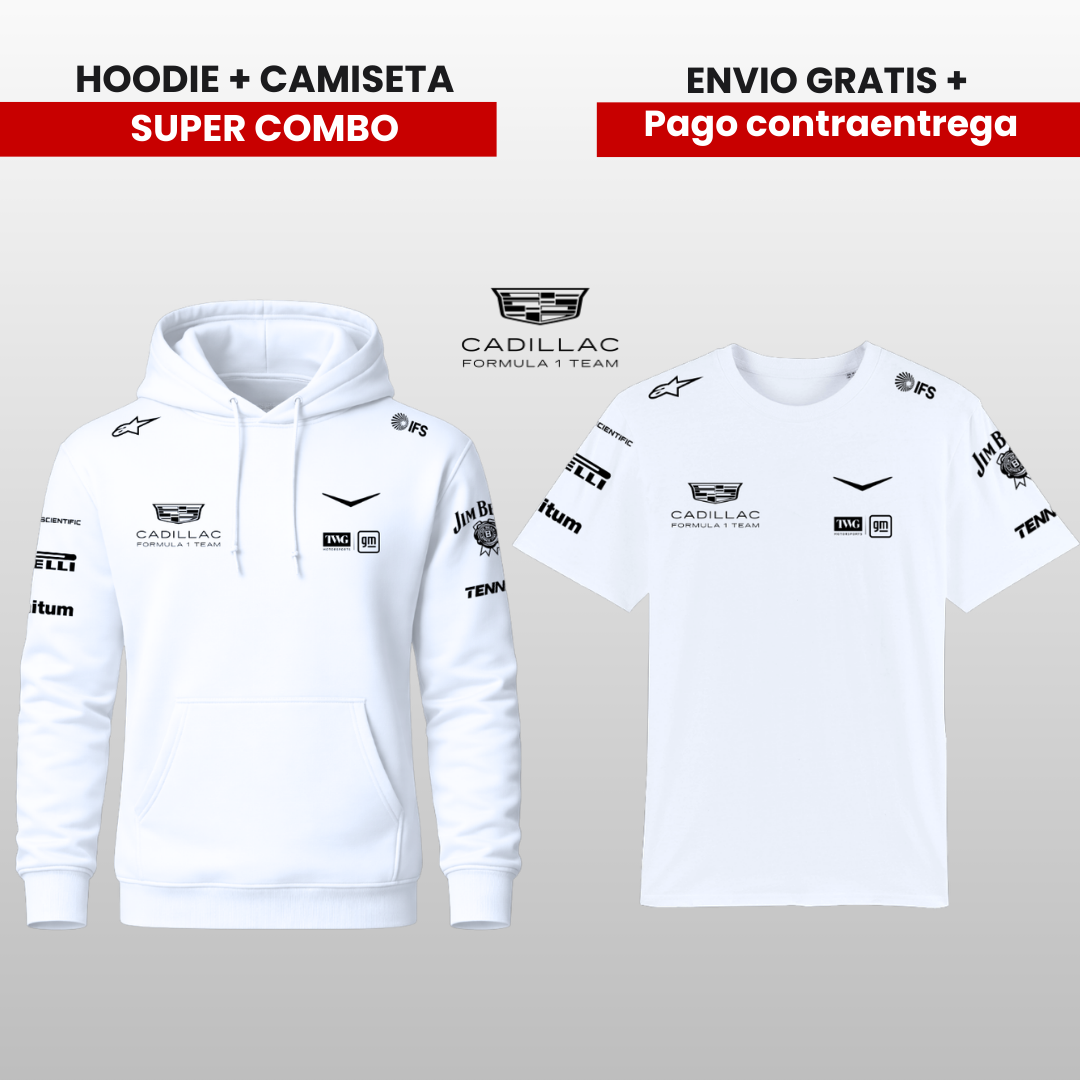 PACK HOODIE Y CAMISTA CADILLAC TEAM F1  2026 PROMO