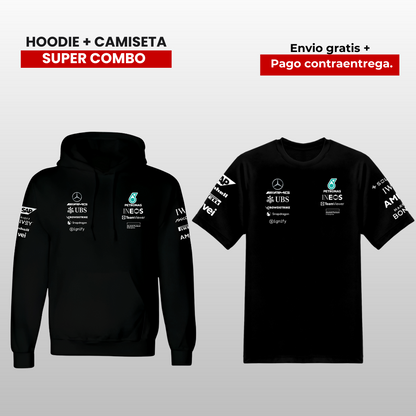 PACK  CAMISETA Y HOODIE MERCEDES AMG F1  2025