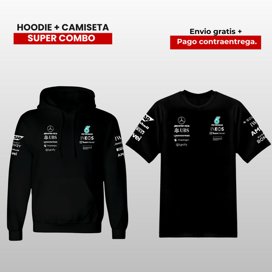 PACK  CAMISETA Y HOODIE MERCEDES AMG F1  2025