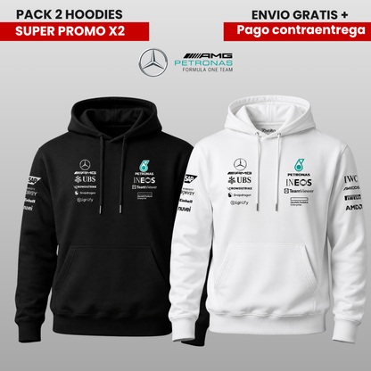PACK X 2 HOODIES MERCEDES AMG SUPER PROMO