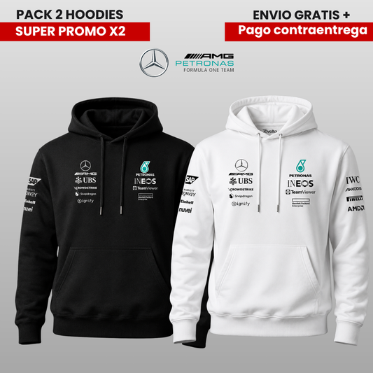 PACK X 2 HOODIES MERCEDES AMG SUPER PROMO