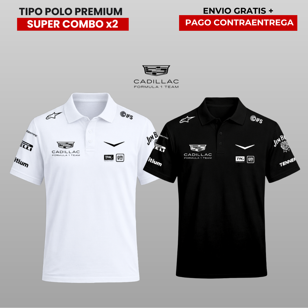 PACK 2 POLOS PREMIUM CADILLAC F1 TEAM