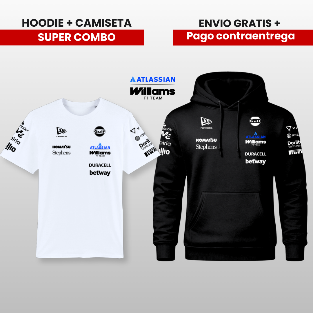 PACK HOODIE Y CAMISTA WILLIAMS RACING TEAM F1  2026 PROMO