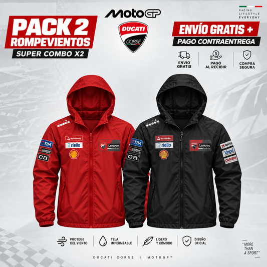 PACK X2 DUCATI MOTO GP  CHAQUETAS ROMPEVIENTOS F1