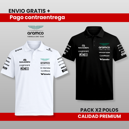 PACK 2 POLOS PREMIUM ASTON MARTIN 2026 F1 TEAM