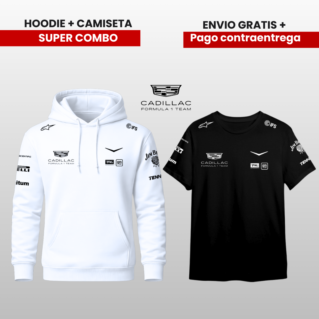 PACK HOODIE Y CAMISTA CADILLAC TEAM F1  2026 PROMO