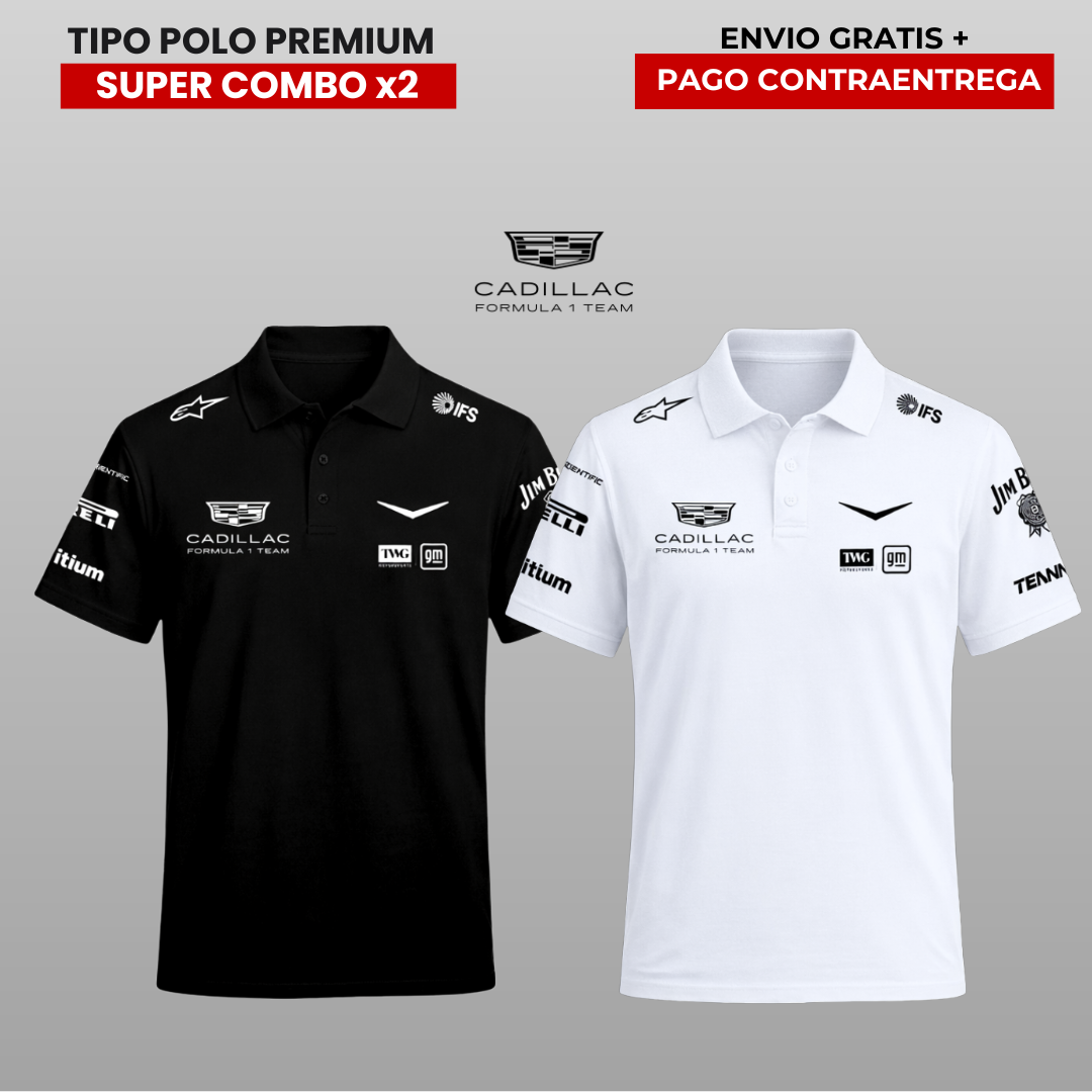PACK 2 POLOS PREMIUM CADILLAC F1 TEAM