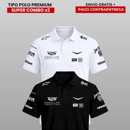 PACK 2 POLOS PREMIUM CADILLAC F1 TEAM