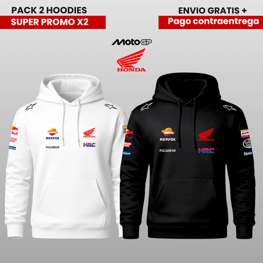 PACK X 2 HOODIES HONDA  MOTO GP SUPER PROMO