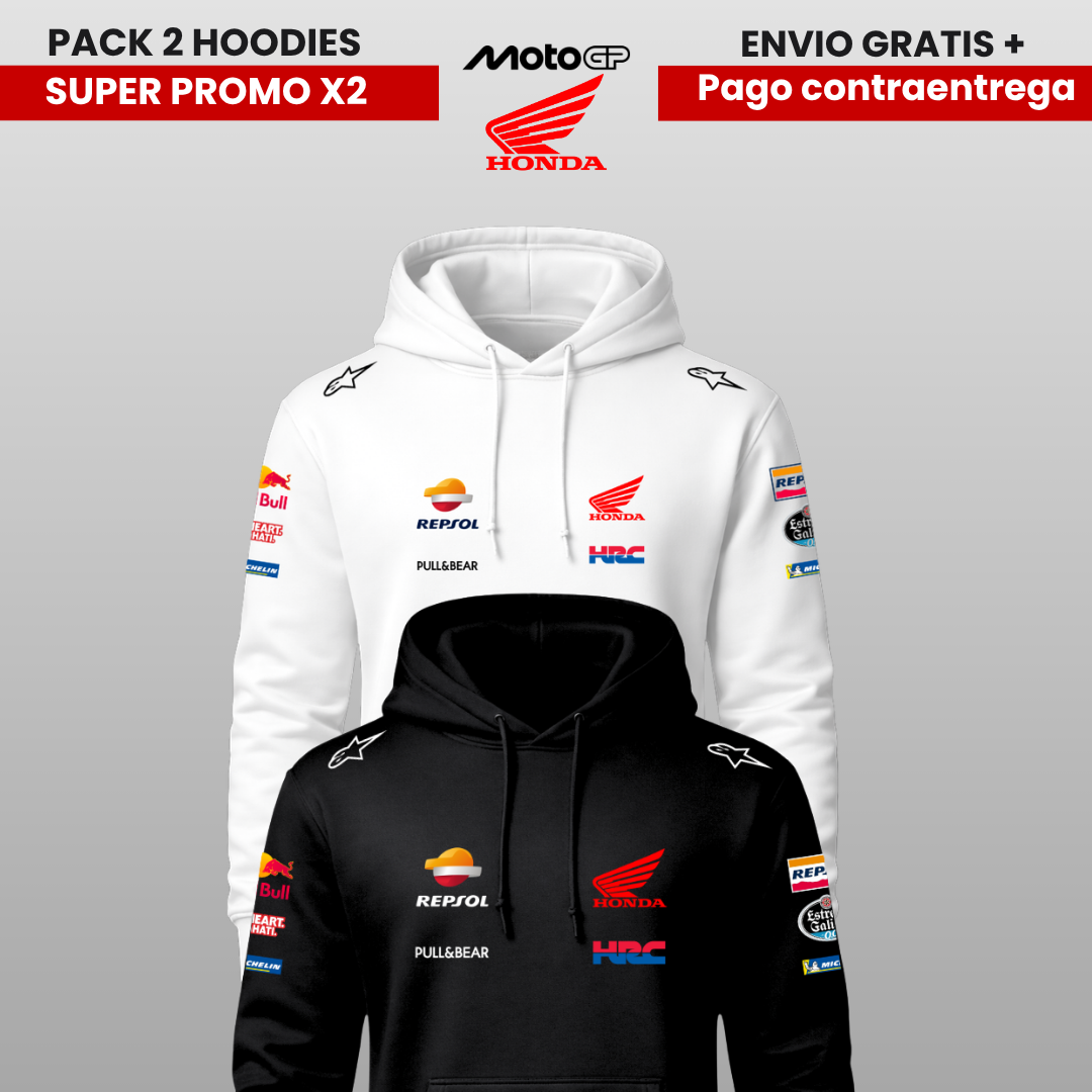 PACK X 2 HOODIES HONDA  MOTO GP SUPER PROMO