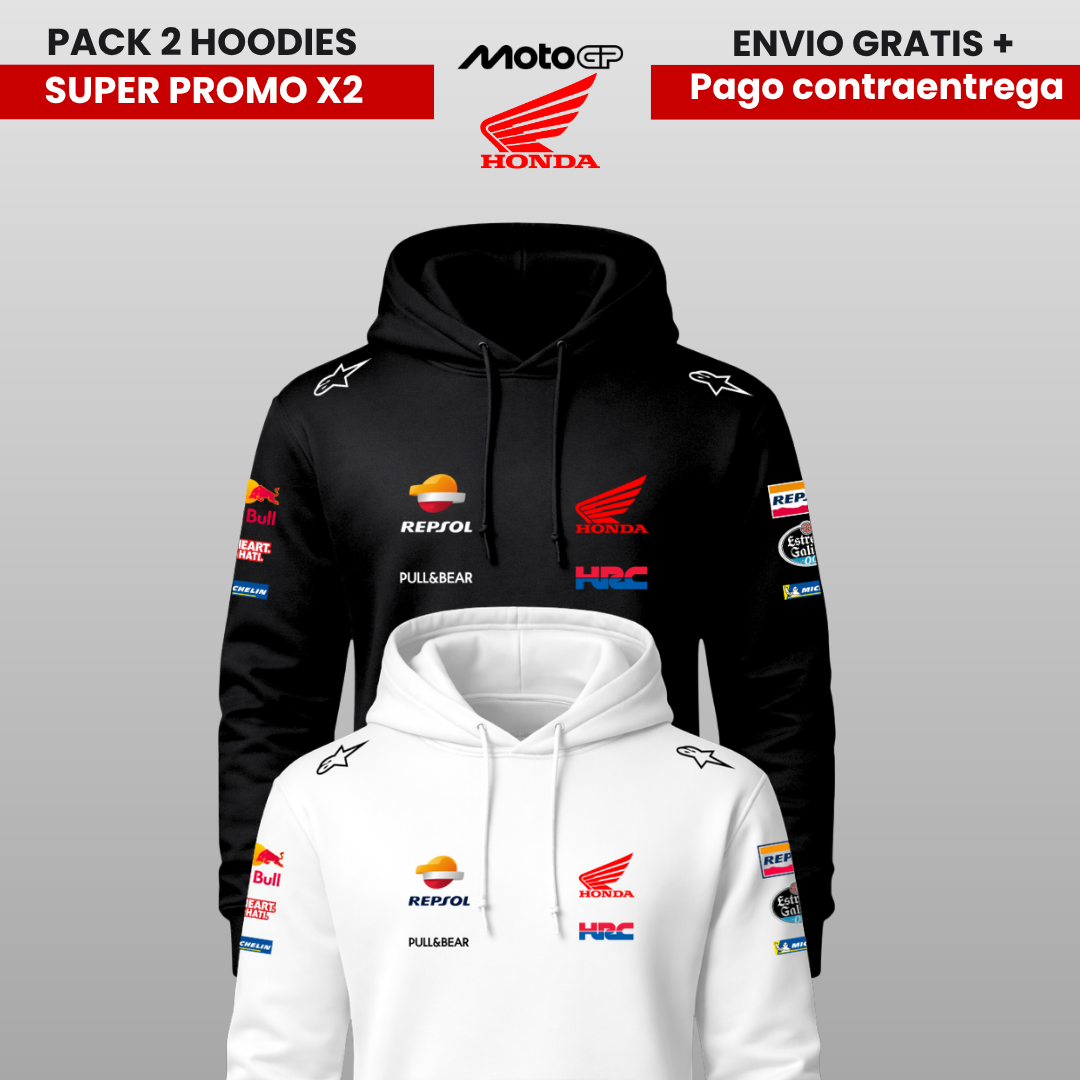 PACK X 2 HOODIES HONDA  MOTO GP SUPER PROMO