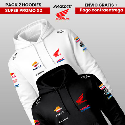 PACK X 2 HOODIES HONDA  MOTO GP SUPER PROMO