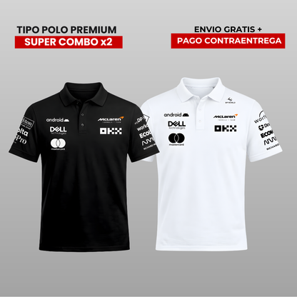 PACK 2 POLOS PREMIUM  MCLAREN  F1  TEAM