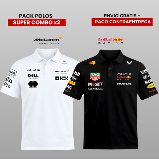PACK 2 POLOS RB RACING Y MCLAREN F1 TEAM