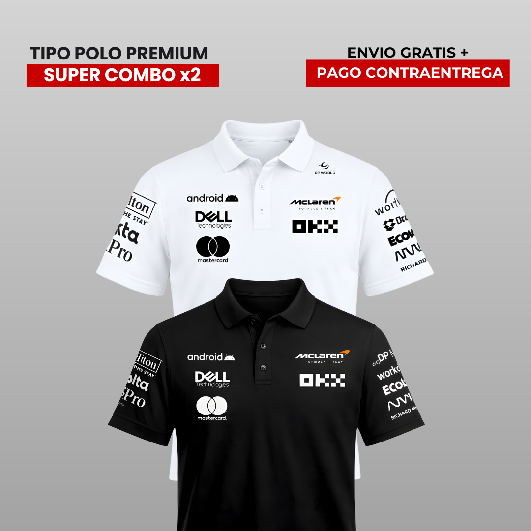 PACK 2 POLOS PREMIUM  MCLAREN  F1  TEAM