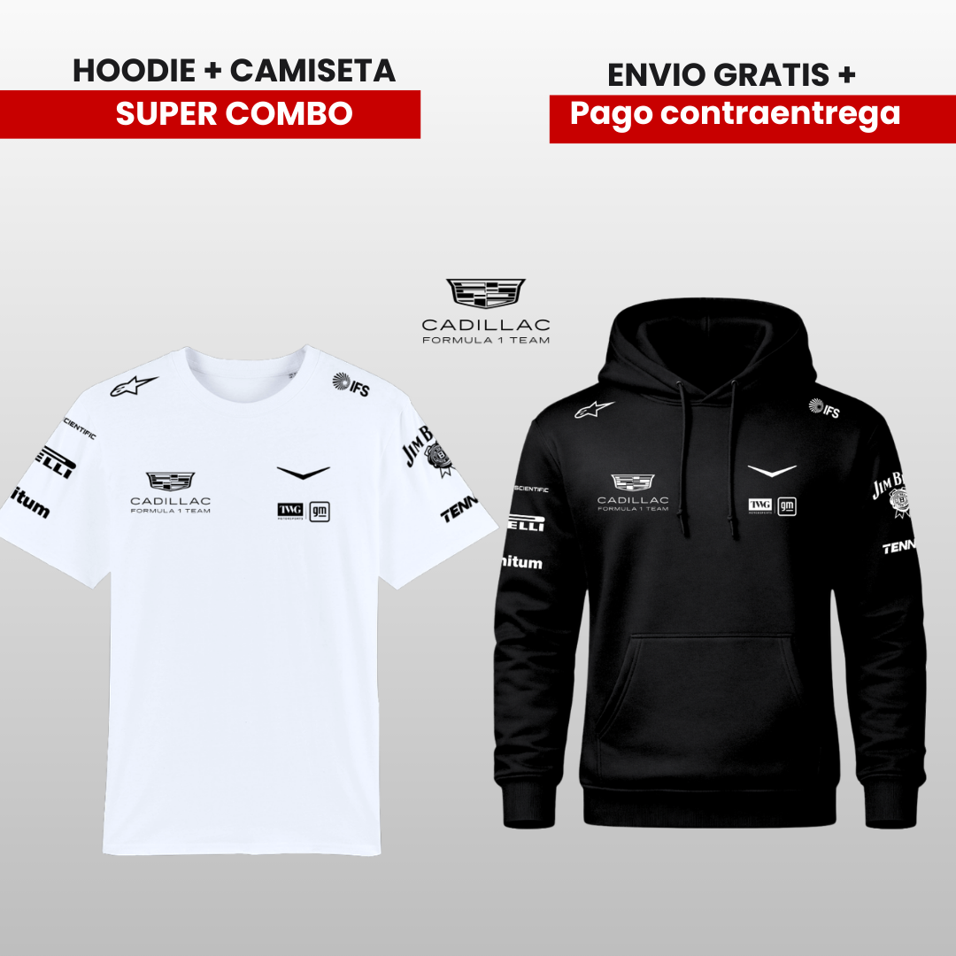 PACK HOODIE Y CAMISTA CADILLAC TEAM F1  2026 PROMO