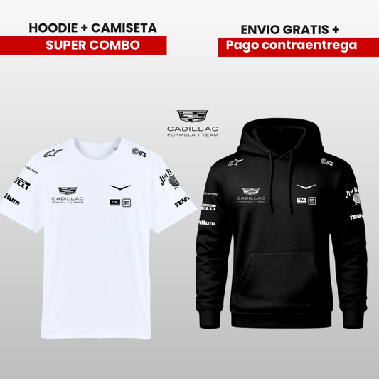 PACK HOODIE Y CAMISTA CADILLAC TEAM F1  2026 PROMO