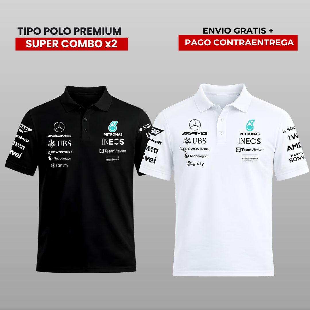 PACK 2 POLOS PREMIUM  MERCEDES AMG F1