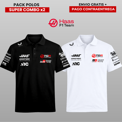 PACK 2 POLOS PREMIUM HASS F1 TEAM