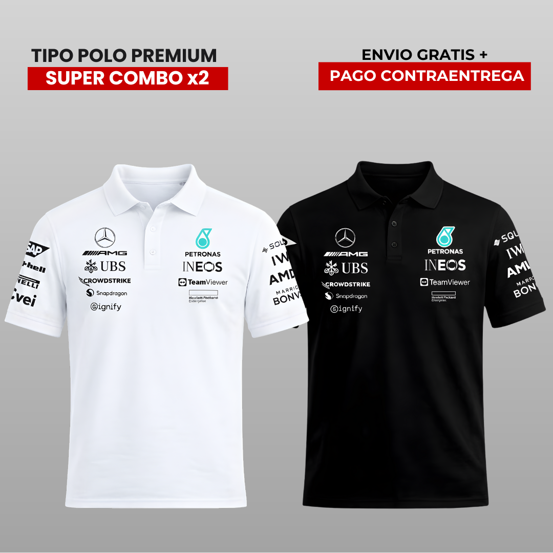 PACK 2 POLOS PREMIUM  MERCEDES AMG F1