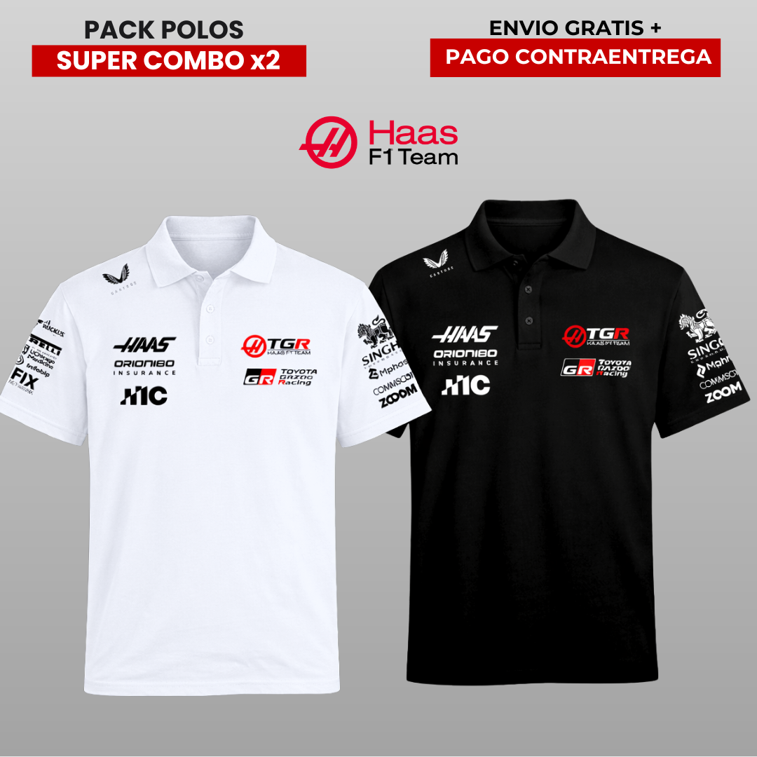 PACK 2 POLOS PREMIUM HASS F1 TEAM