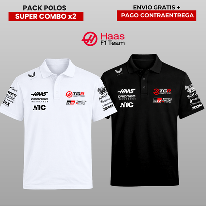 PACK 2 POLOS PREMIUM HASS F1 TEAM