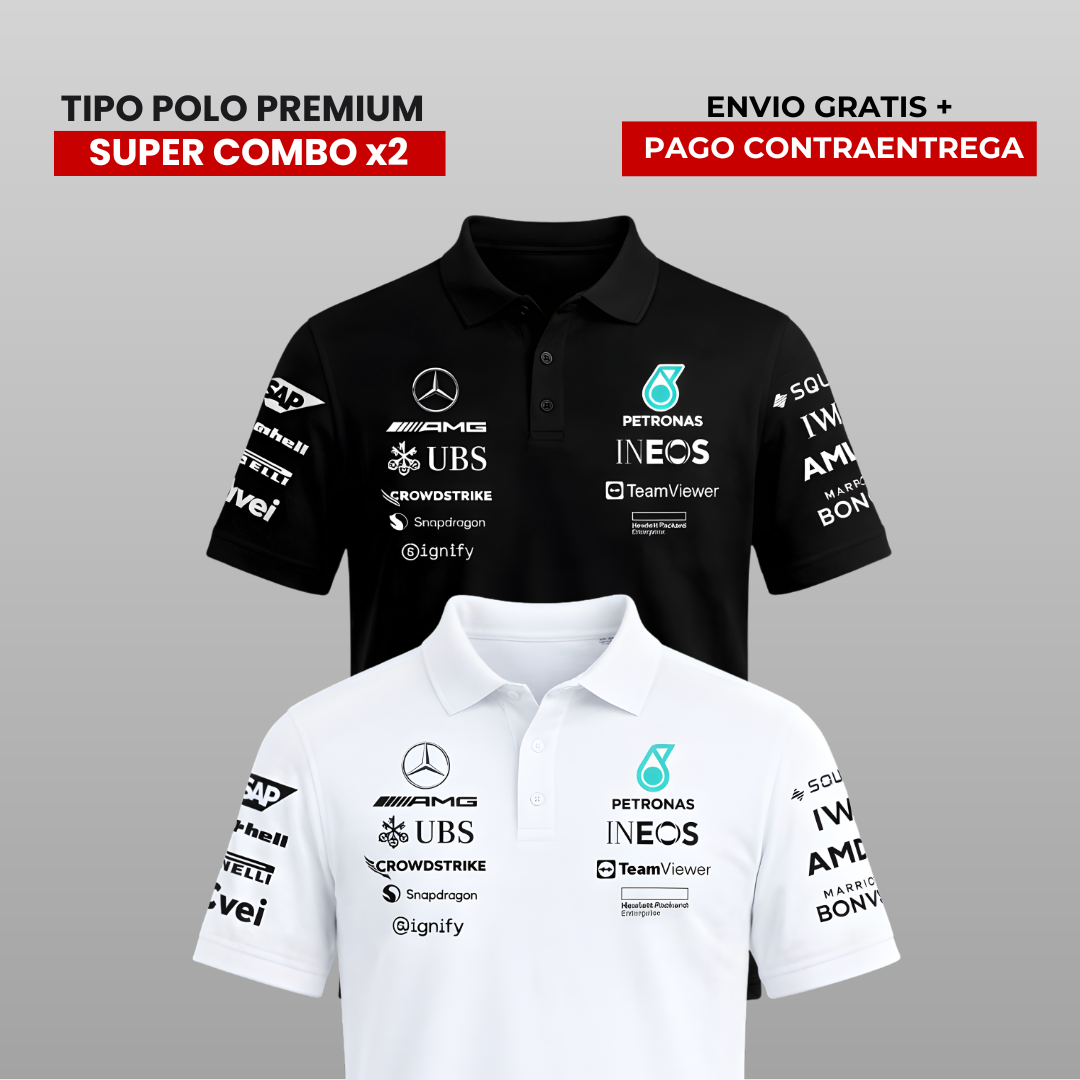 PACK 2 POLOS PREMIUM  MERCEDES AMG F1
