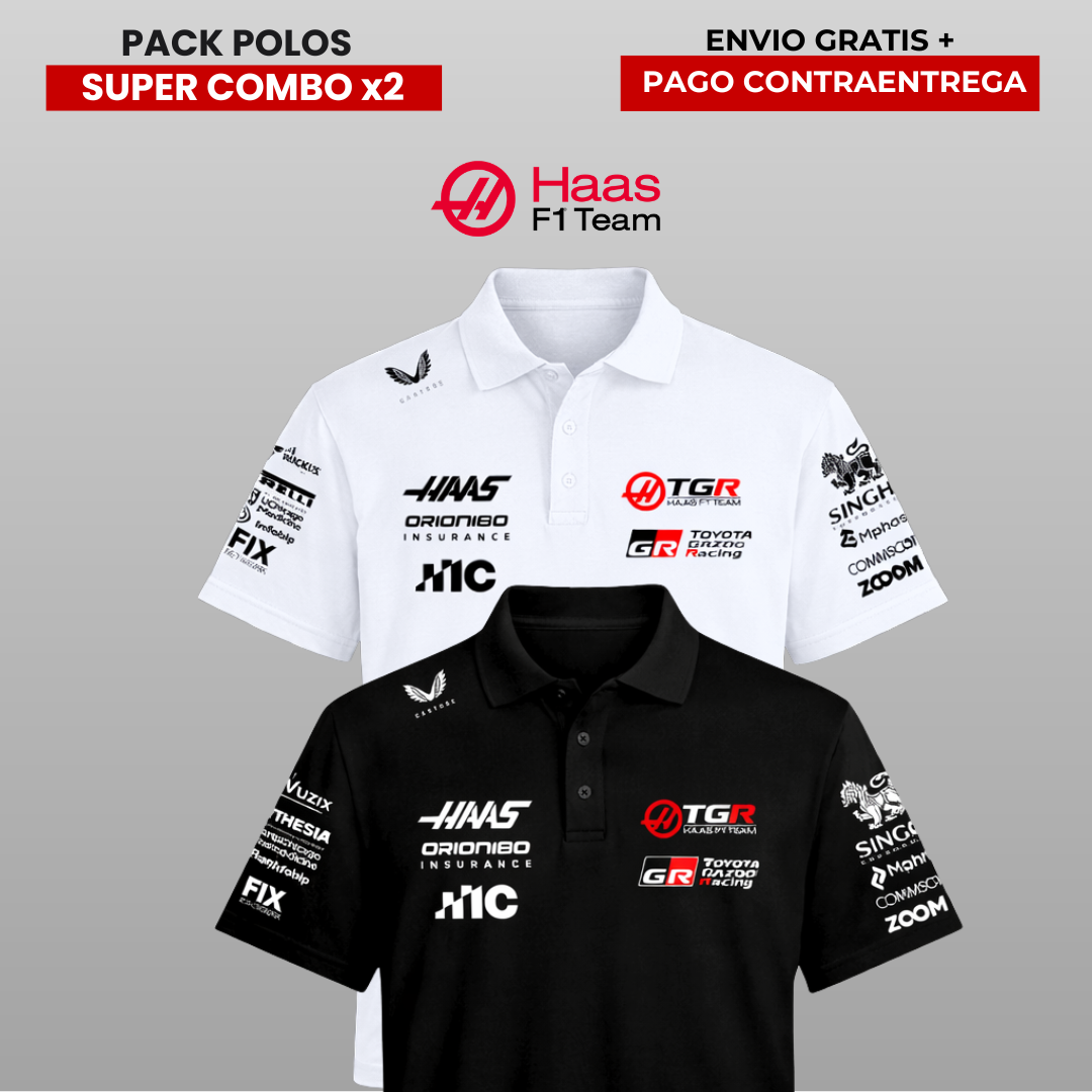 PACK 2 POLOS PREMIUM HASS F1 TEAM