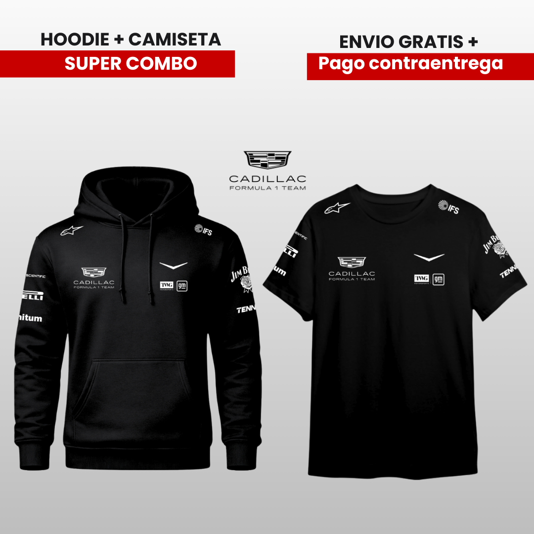 PACK HOODIE Y CAMISTA CADILLAC TEAM F1  2026 PROMO